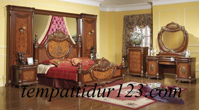 Furniture Jati Set Tempat Tidur Raja Mewah